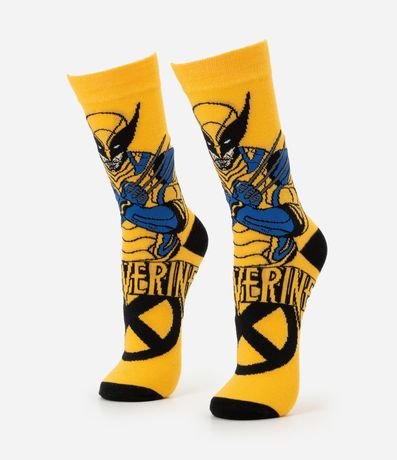 Media Caña Larga en Algodón con Estampa X-Men Wolverine