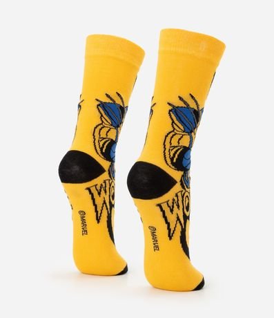 Media Caña Larga en Algodón con Estampa X-Men Wolverine 3