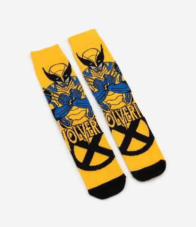 Media Caña Larga en Algodón con Estampa X-Men Wolverine 4