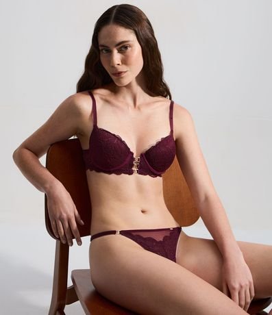 Soutien Media Taza en Encaje Floral con Copa