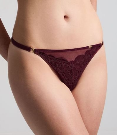 Bombacha Colaless Hilo en Encaje Floral con Adornos 2