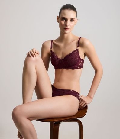 Soutien Media Taza en Encaje Floral con Aro