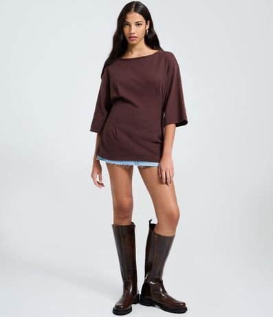 Blusa Over en Modal con Pliegues Laterales 2