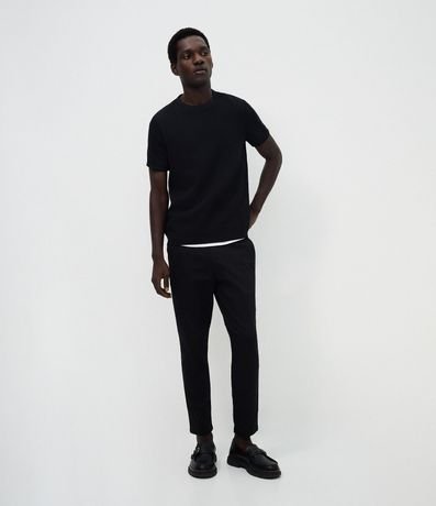 Remera Slim en Algodón con Textura Acanalada 2