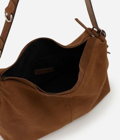 Bolsa Hobo en Cuero con Hebillas Metalizadas 5