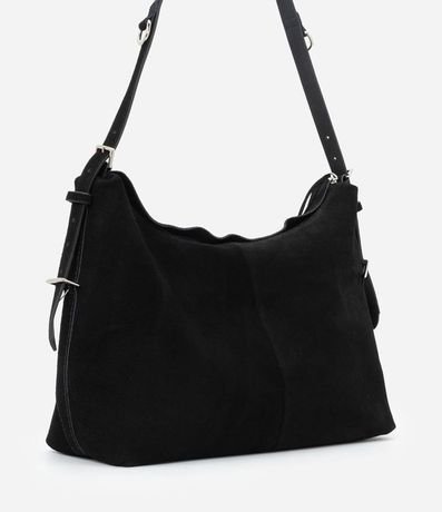 Bolsa Hobo en Cuero con Hebillas Metalizadas 3