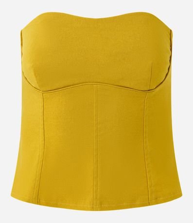 Blusa sin Breteles en Bengalina con Recorte en el Busto 5