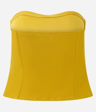 Blusa sin Breteles en Bengalina con Recorte en el Busto 6