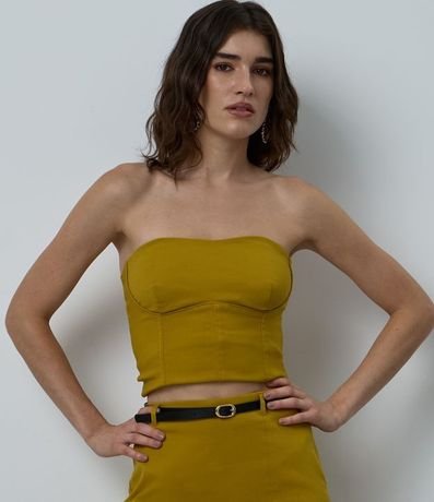 Blusa sin Breteles en Bengalina con Recorte en el Busto 3