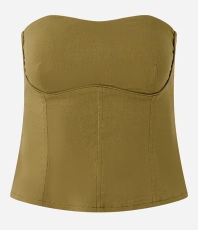 Blusa sin Breteles en Bengalina con Recorte en el Busto 5