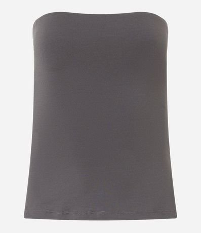 Blusa en Microfibra Sin Breteles con Fenda Lateral