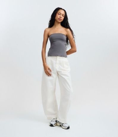 Blusa en Microfibra Sin Breteles con Fenda Lateral 3