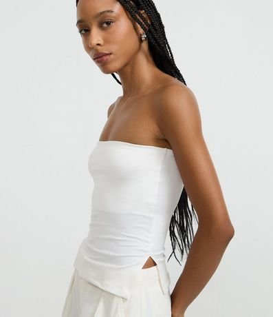 Blusa en Microfibra Sin Breteles con Fenda Lateral 6