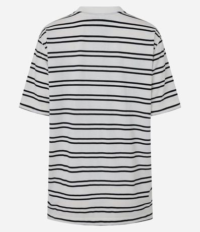 Remera Oversized en Algodón con Estampa Rayada 2
