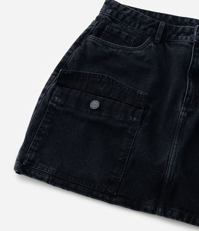 Pollera Corta en Jeans con Bolsillos Cargo Delanteros Curve & Plus Size 5