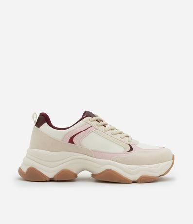 Championes Chunky en PU Texturizado con Cordón