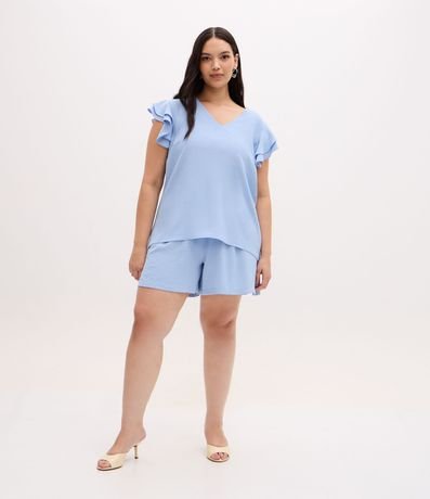 Blusa en Crepé con Volado en el Hombro Curve & Plus Size 4