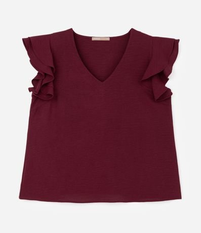 Blusa en Crepé con Volado en el Hombro Curve & Plus Size 3