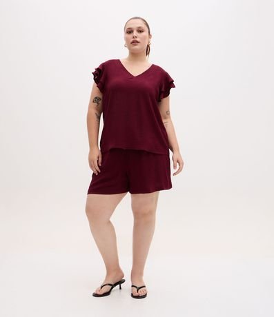 Blusa en Crepé con Volado en el Hombro Curve & Plus Size 2