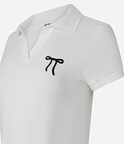 Blusa Polo en Piquet con Bordado de Lazo 2