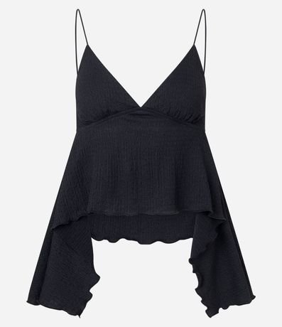 Blusa Corta Texturizada con Breteles Finos y Consejos