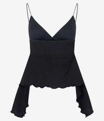 Blusa Corta Texturizada con Breteles Finos y Consejos 3