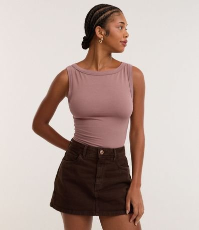 Blusa sin Manga con Escote Canoa 2