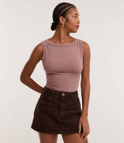 Blusa sin Manga con Escote Canoa