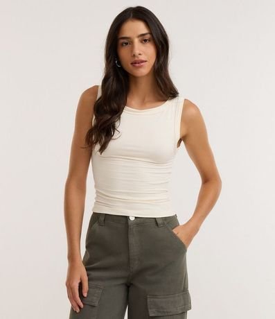 Blusa sin Manga con Escote Canoa