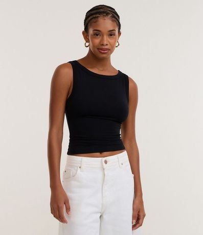 Blusa sin Manga con Escote Canoa