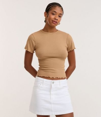 Blusa Manga Corta con Cuello Redondo