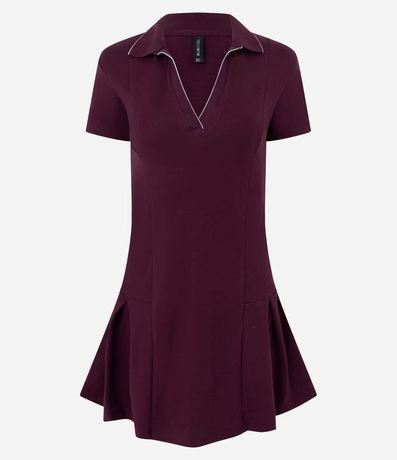 Vestido corto Sportcore en Rib con Cuello Polo Contrastante 4