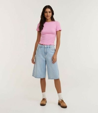 Blusa Manga Corta con Cuello Redondo