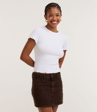 Blusa Manga Corta con Cuello Redondo