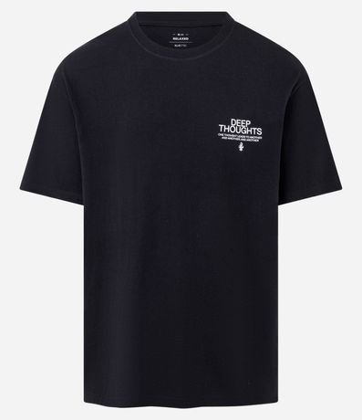 Remera Relaxed en Algodón con Estampa Lettering Estatua 6