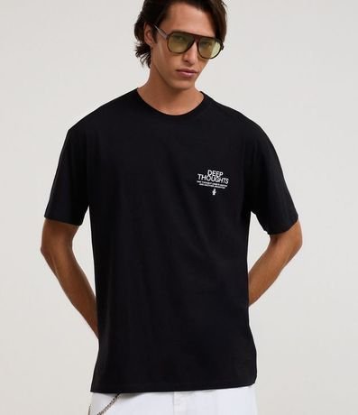 Remera Relaxed en Algodón con Estampa Lettering Estatua