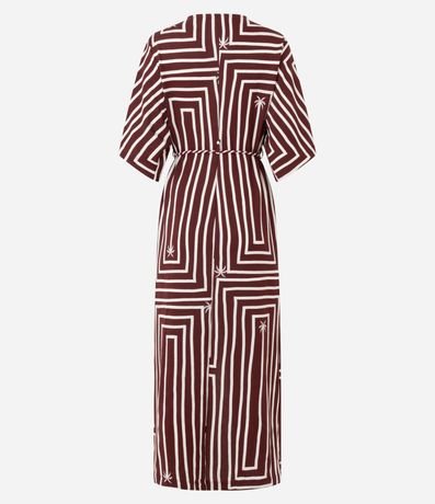 Vestido Largo en Piquet con Cinturón Cuerda y Fenda Delantero 7