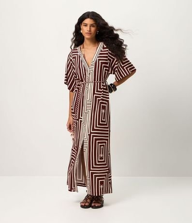 Vestido Largo en Piquet con Cinturón Cuerda y Fenda Delantero 2