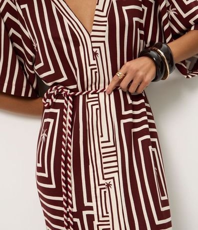 Vestido Largo en Piquet con Cinturón Cuerda y Fenda Delantero 4