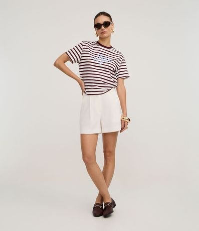 Blusa Rayada en Algodón con Bordado Bon Jour 2