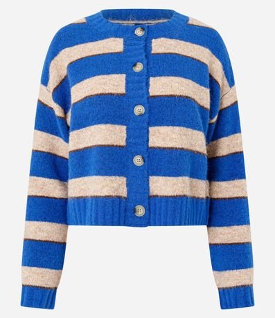 Cardigan en Punto Listrado con Botones