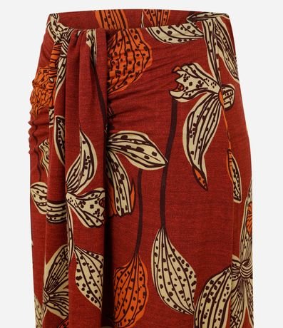 Pollera Larga en Piquet Floral con Torcido Delantero 6