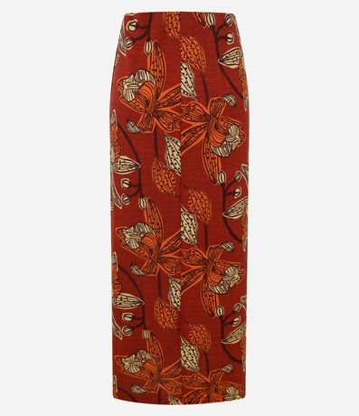 Pollera Larga en Piquet Floral con Torcido Delantero 7