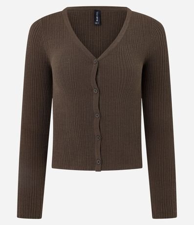 Cardigan en Punto Chenille con Botones