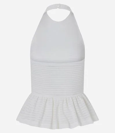 Blusa Peplum Frente única en Piquet con Texturas 7