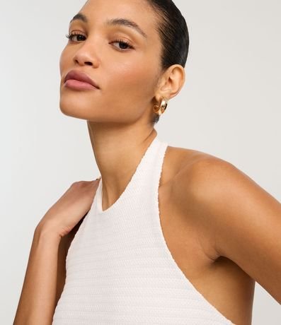 Blusa Peplum Frente única en Piquet con Texturas 3