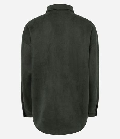 Camisa Oversized en Gamuza con Mangas Largas 7