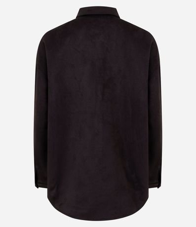 Camisa Oversized en Gamuza con Mangas Largas 7