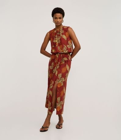 Blusa en Piquet con Fruncido en el cuello y Estampado Floral 2