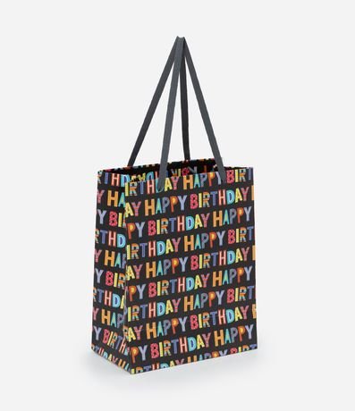 Bolsa Pequeña con Correa Plana y Estampado Happy Birthday